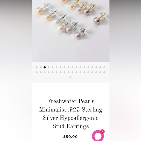 New Freshwater Pearls 925 Sterling Silver Hypoallergenic Stud Earrings - Picture 3 of 6